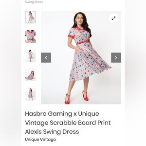 NWT Hasbro Scrabble Print Swing Dress